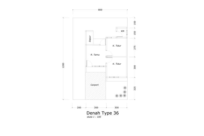 foto denah rumah tipe 36 perumahan RUMBAI RESIDENCE 4
