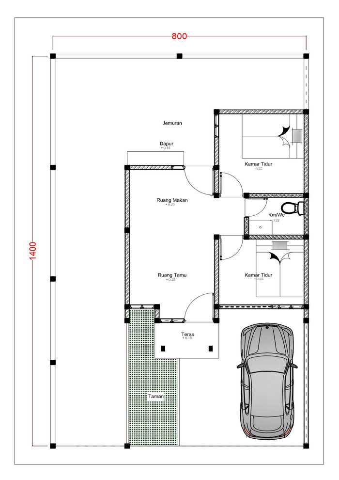 foto denah rumah tipe 36 perumahan Gaharu Residence
