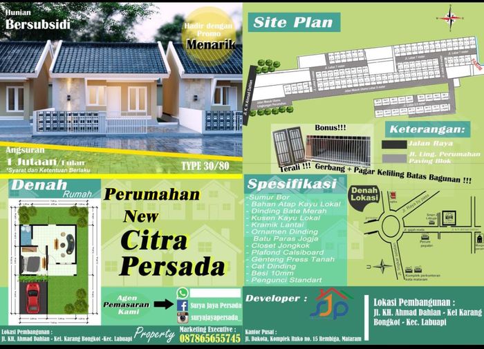 foto denah rumah tipe 30 perumahan NEW CITRA PERSADA