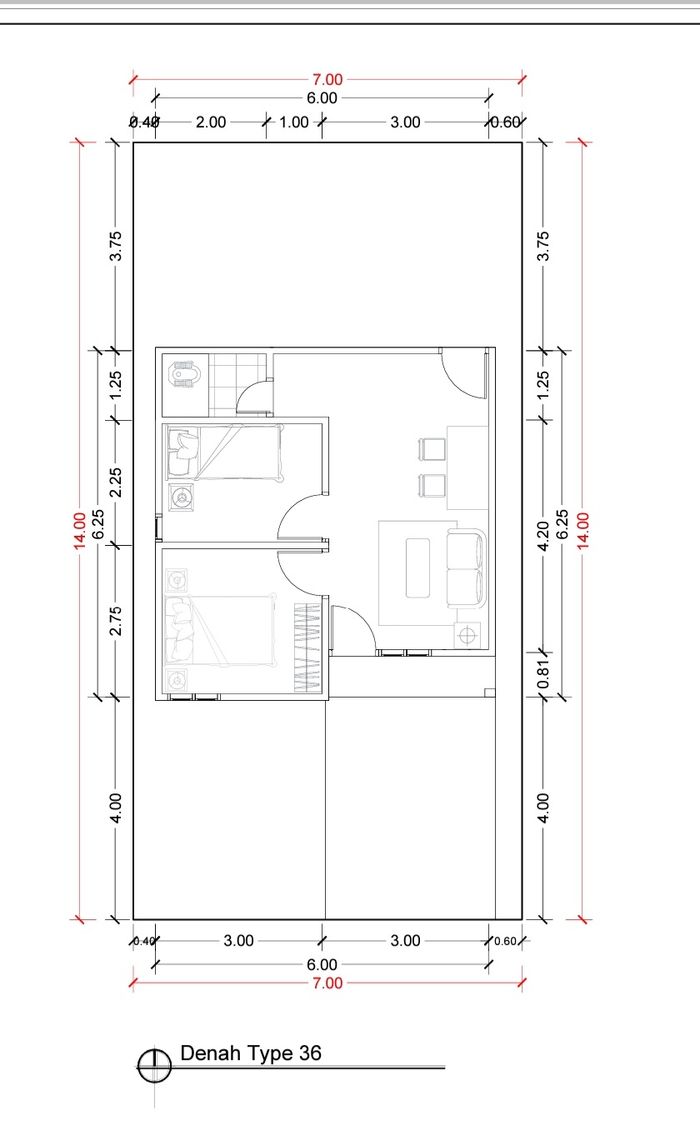 foto denah rumah tipe 36 perumahan Alyssa Residence 4