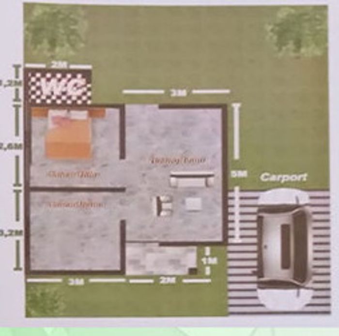 foto denah rumah tipe 36 perumahan BUKIT EMAS REGENCY