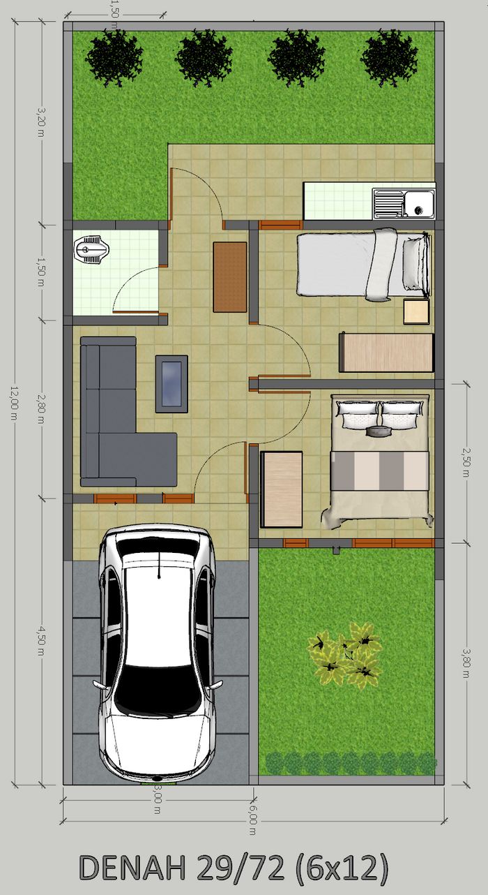 foto denah rumah tipe 29/72 perumahan GRAND TIGARAKSA RESIDENCE