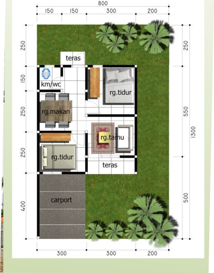 foto denah rumah tipe 36 perumahan THE GREEN LANDO 2 TAHAP 4