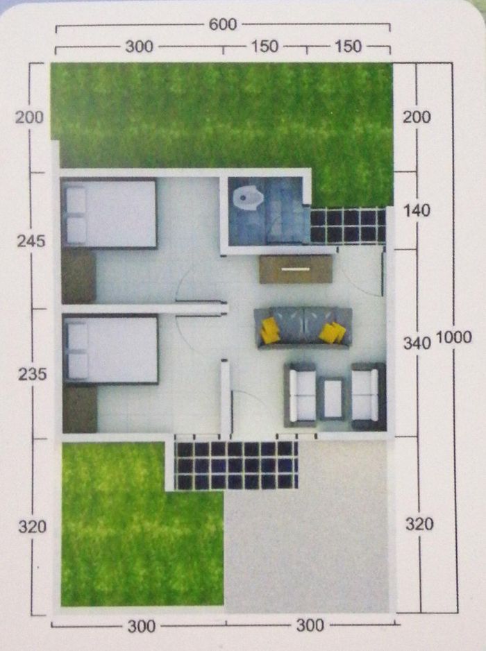 foto denah rumah tipe Green Living perumahan BANCAR RESIDENCE 3 METESEH