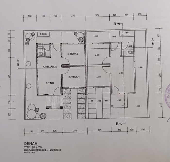 foto denah rumah tipe unit subsidi perumahan Perum Emerald Regency 7