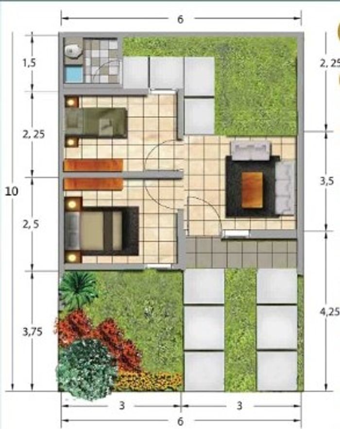 foto denah rumah tipe Subsidi perumahan Bahtera Permai Bekasi