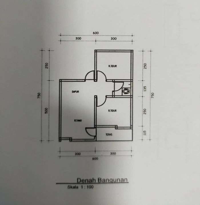 foto denah rumah tipe 36/108 perumahan Mitra Griya Sri Meranti