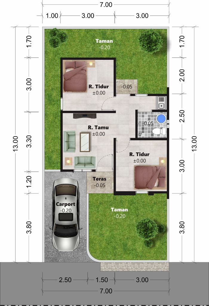 foto denah rumah tipe 36 perumahan griya mustika 1