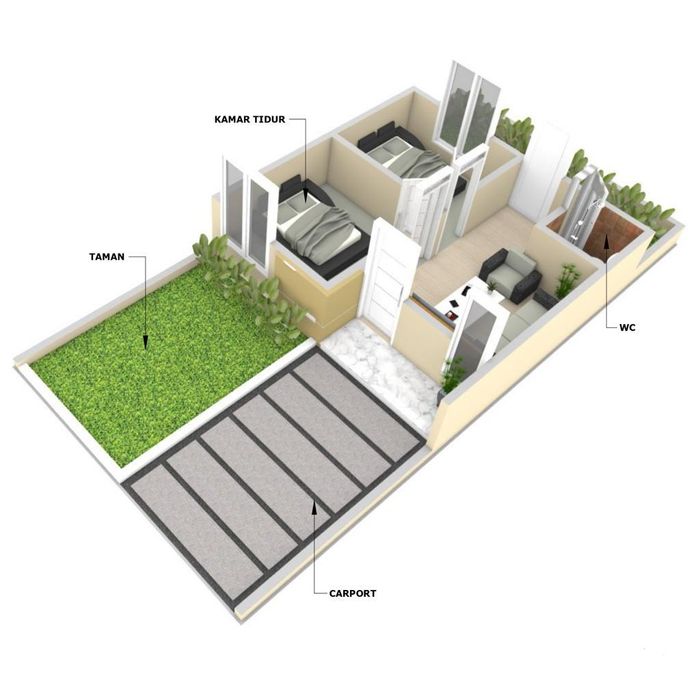 foto denah rumah tipe 32/72 perumahan Perumahan Endah Residence