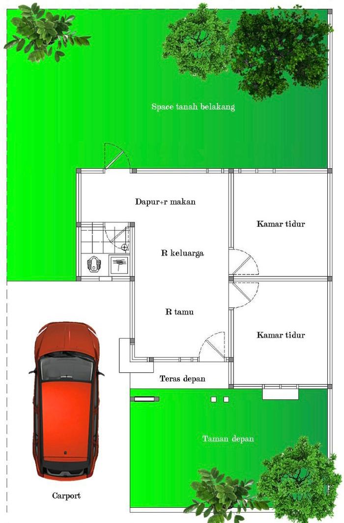 foto denah rumah tipe 36 perumahan AZKA GRAHA 3