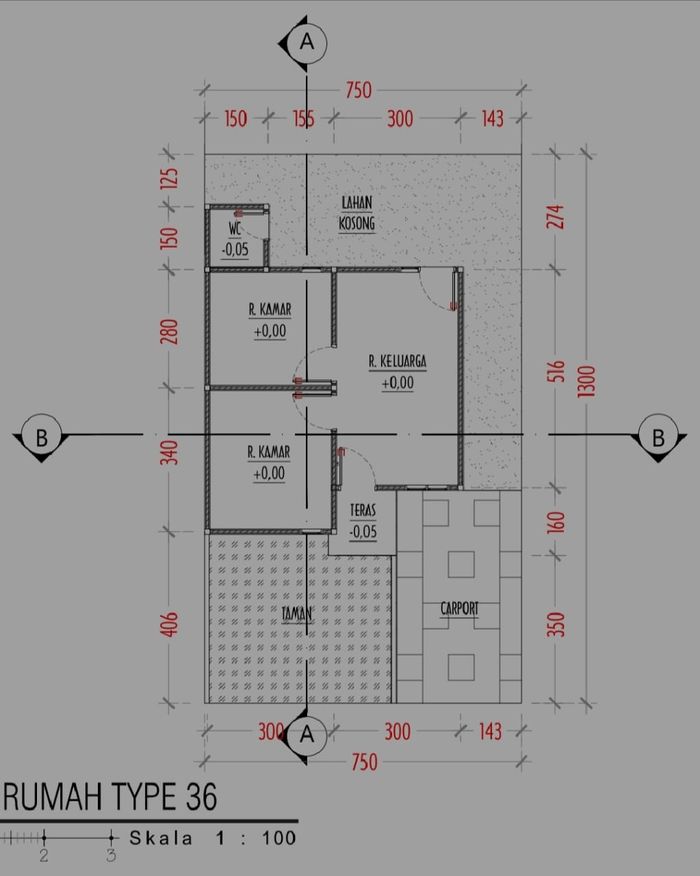 foto denah rumah tipe 36 perumahan HARJITA VILLAGE 3