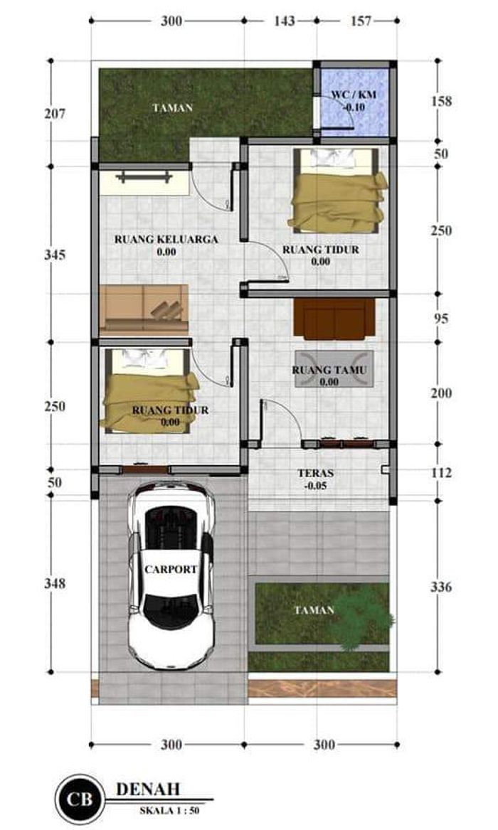 foto denah rumah tipe 36/78 perumahan GRAND AL THALIB RESIDENCE