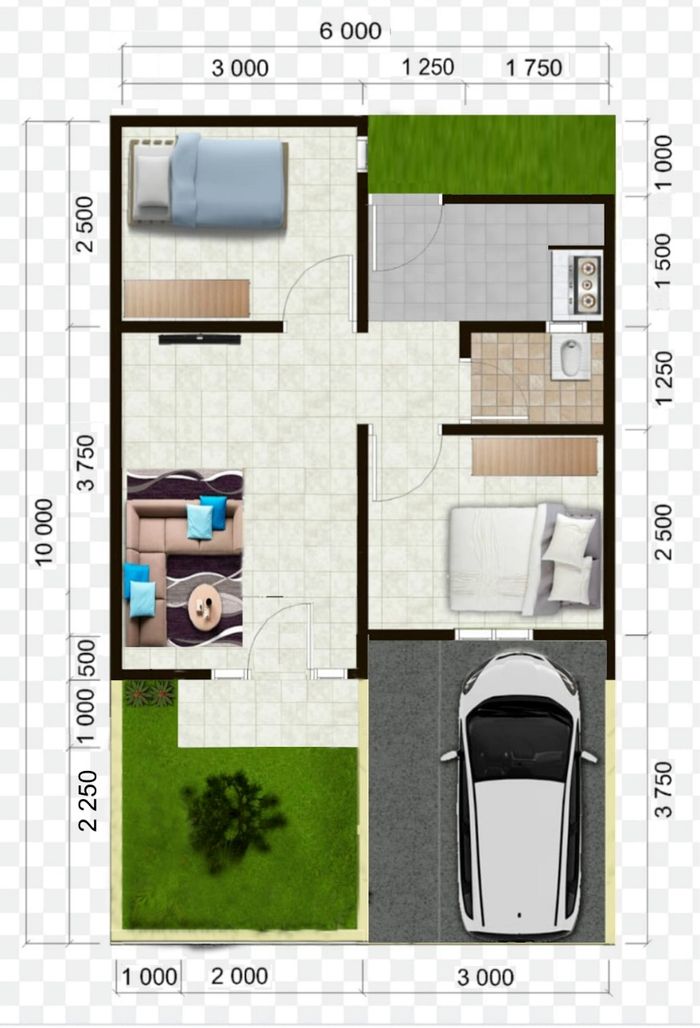 foto denah rumah tipe 36D (subsidi) perumahan GRAHA PELITA MERPATI