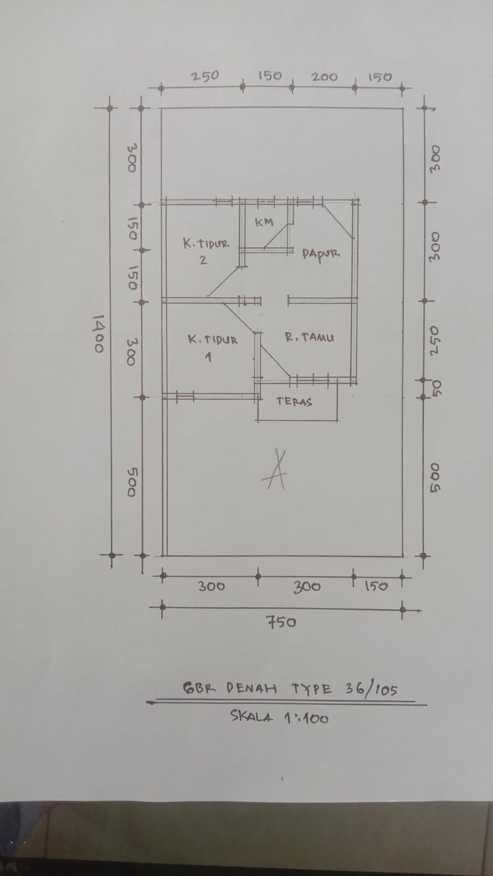 foto denah rumah tipe 36 RSH/SUBSIDI perumahan SUKA RAMAI RESIDENCE