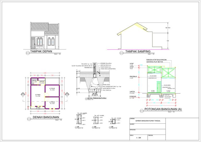 foto denah rumah tipe 30 perumahan Vila Mutiara Cikampek