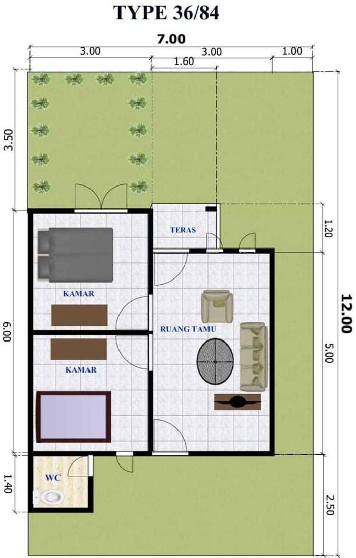 foto denah rumah tipe 36 perumahan PESONA ANAI LESTARI 4