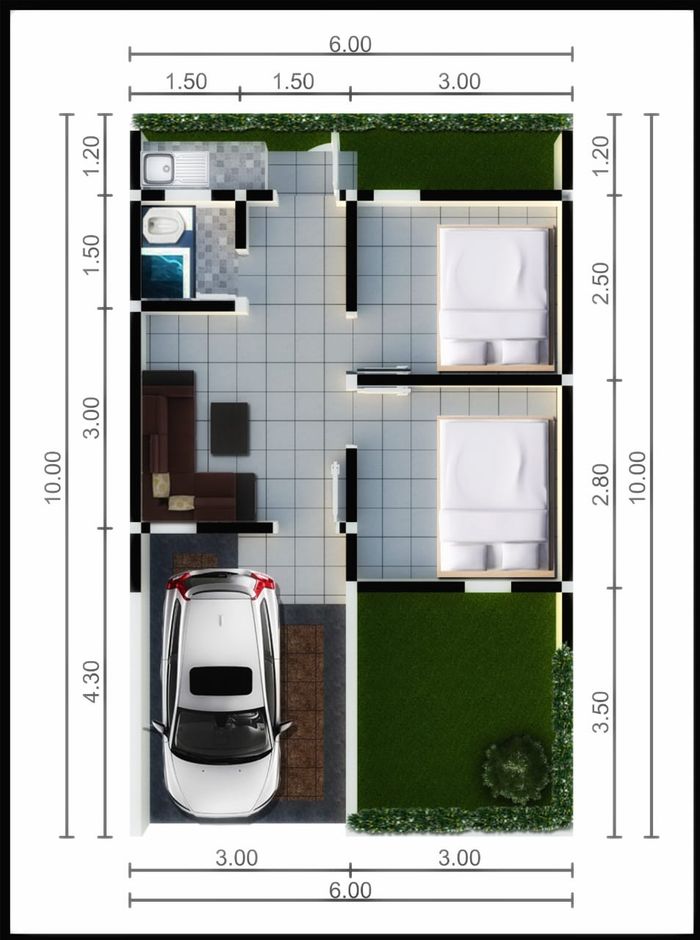 foto denah rumah tipe 30/60 perumahan Perumahan Jonas Indah