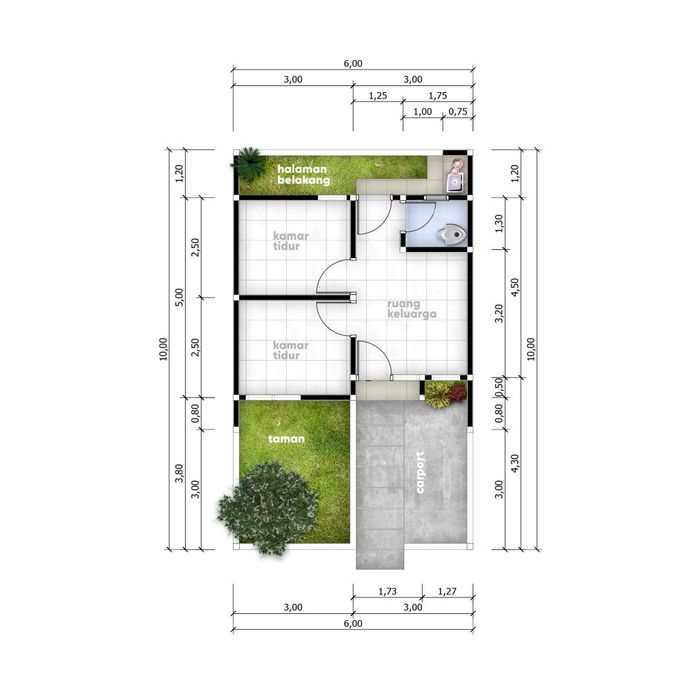 foto denah rumah tipe 30/60 perumahan TAMAN DUTA REGENCY 2