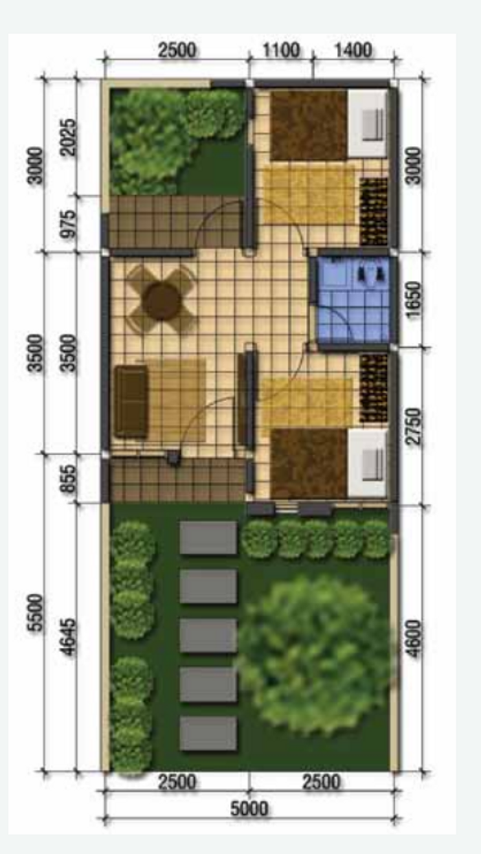 foto denah rumah tipe T30/60 perumahan JIREH RESIDENCE PURWADADI SUBANG
