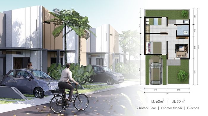 foto denah rumah tipe Subsidi perumahan Bale Arsa Bogor
