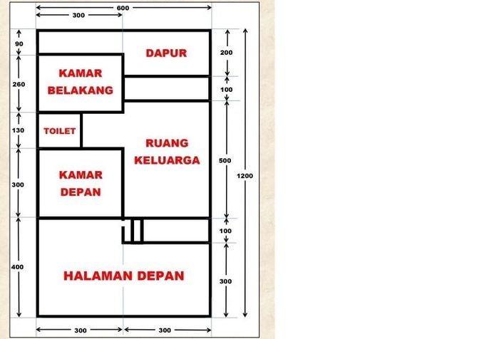 foto denah rumah tipe 36 perumahan PERUM GRAND AZIZAH PERMAI