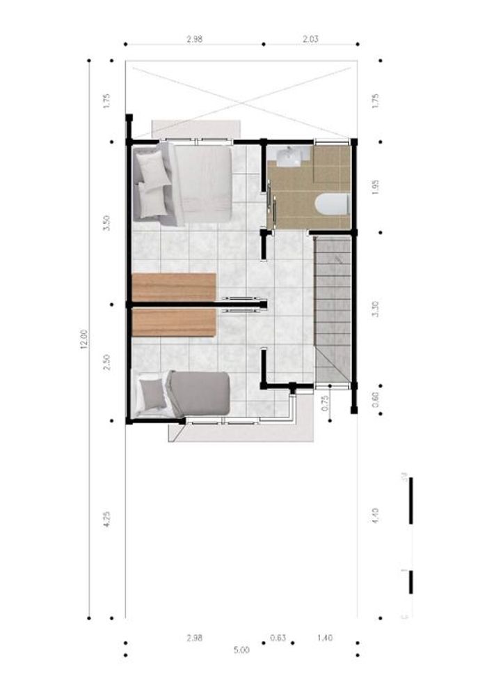 foto denah rumah tipe 54/74 AR perumahan Grand Victoria 2