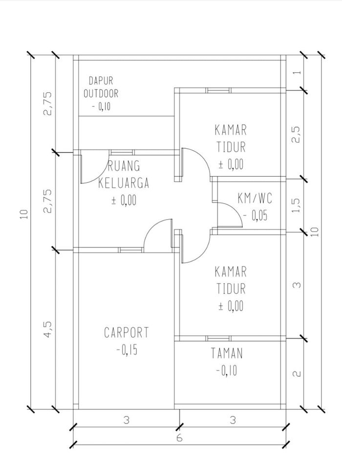 foto denah rumah tipe 30/60 perumahan HOME BEKONANG