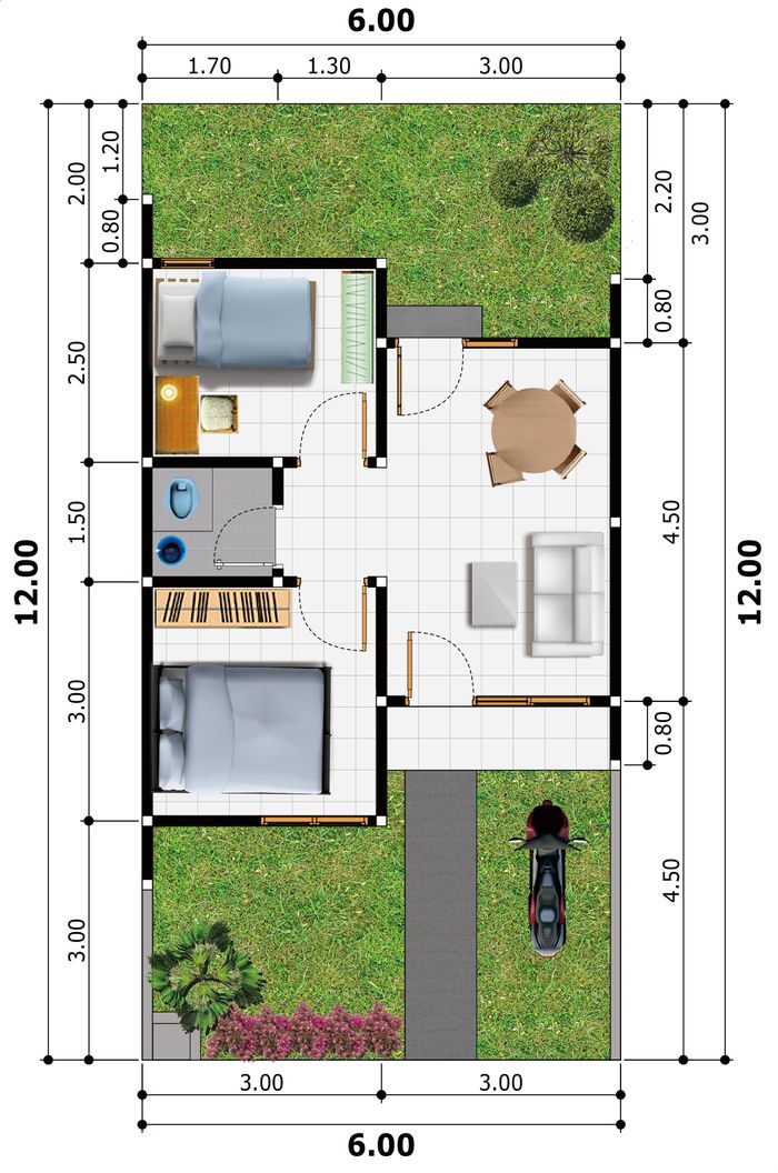 foto denah rumah tipe 36 perumahan Grha Mandiri 4