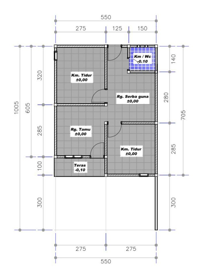 foto denah rumah tipe 36/96 perumahan Bukit Baliase Indah 3 (Tahap 3)