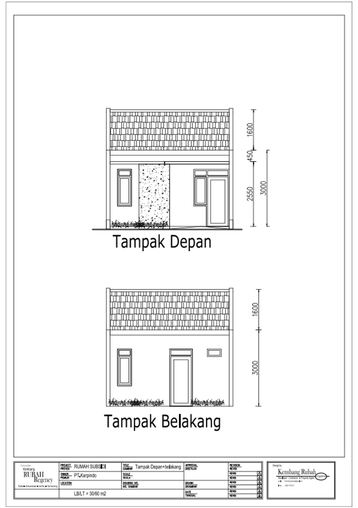 foto tampak rumah tipe 30/60 perumahan KEMBANG RUBAH REGENCY1