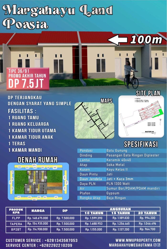 foto tampak rumah tipe 36/91 perumahan MARGAHAYU LAND POASIA