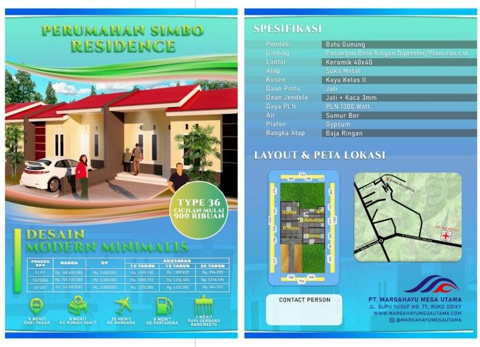 foto tampak rumah tipe 36/91 perumahan PERUMAHAN SIMBO RESIDENCE
