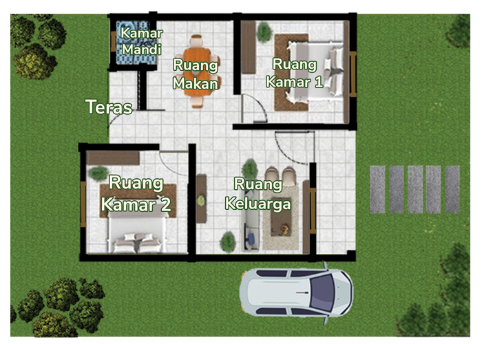 foto denah rumah tipe 36 perumahan Arrafi Permai
