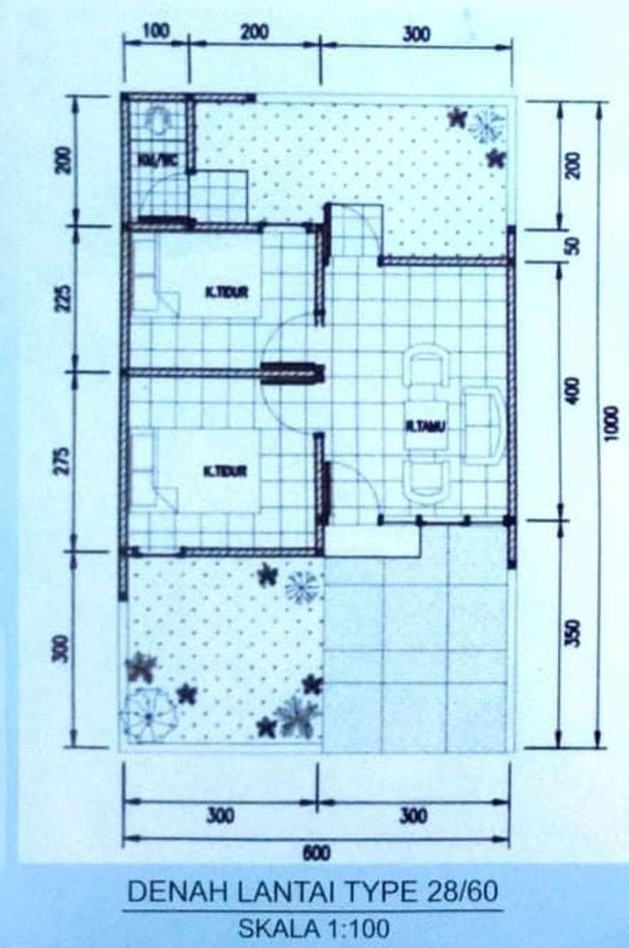 foto denah rumah tipe 28/60 perumahan KLARI REGENCY 2