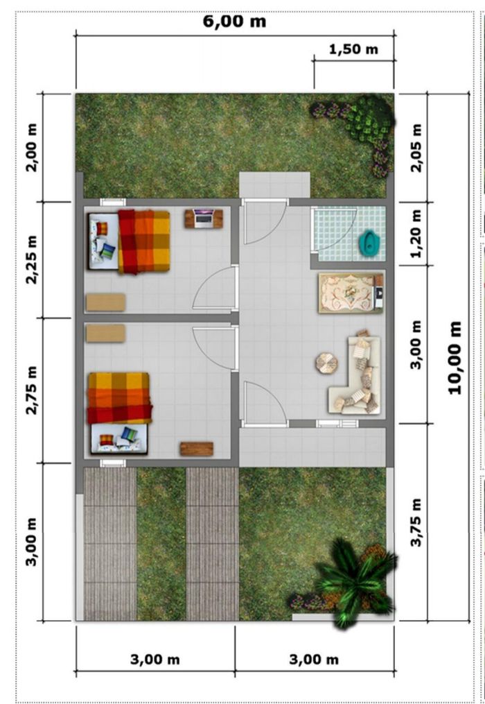 foto denah rumah tipe subsidi perumahan GRIYA SELARAS PERMAI
