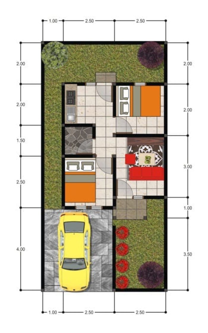 foto denah rumah tipe 30 perumahan Pesona Mijahan