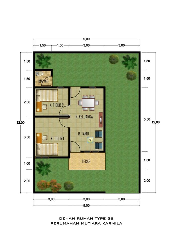 foto denah rumah tipe 36 perumahan MUTIARA KARMILA