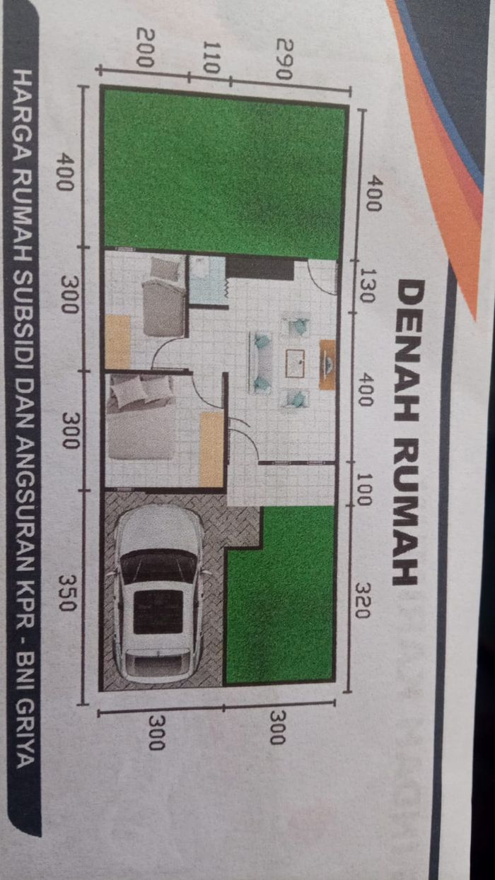 foto denah rumah tipe subsidi perumahan BUKIT CAROK INDAH II