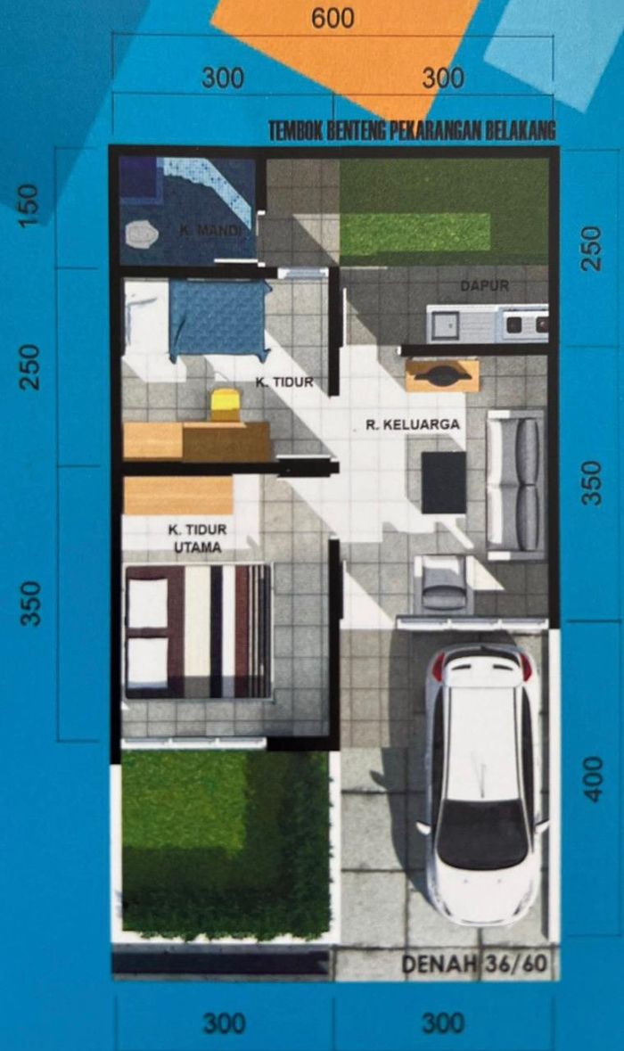 foto denah rumah tipe KAHISA perumahan KAHISA REGENCY 2