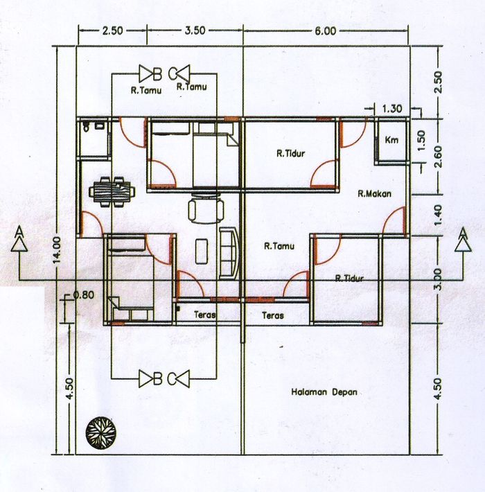 foto denah rumah tipe 36/84 perumahan PARASIAN RESIDENCE 2