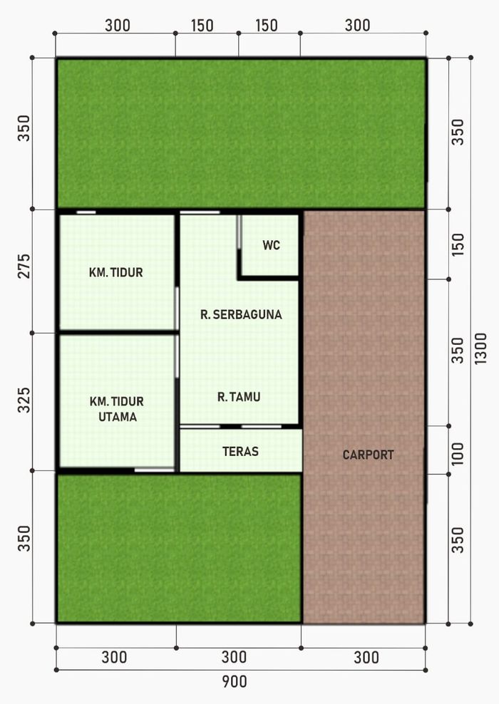 foto denah rumah tipe 36 perumahan MEDAN JAYA RESIDENCE