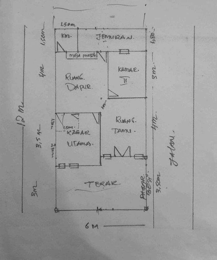 foto denah rumah tipe 36 perumahan WAHYU ASRI 33 TAHAP 1