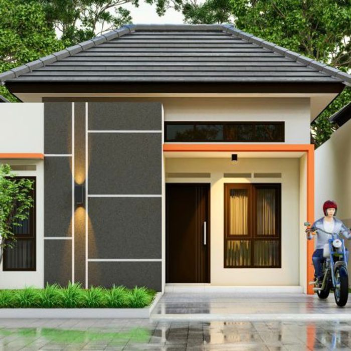 foto tampak rumah tipe 27/80 perumahan Meta Pesona