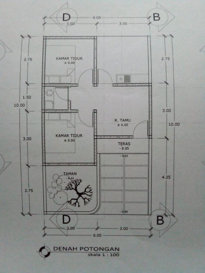 foto denah rumah tipe 36/65 perumahan KALIKA REGENCY
