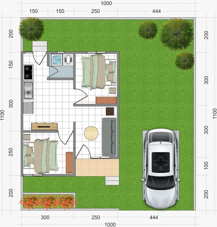 foto denah rumah tipe 36 perumahan PERUM JANNATI #3 BHAYANGKARA RESIDENCE KOYA KOSO