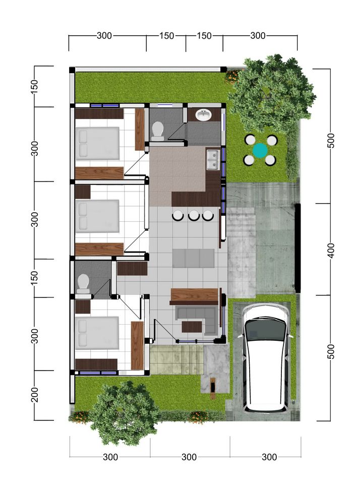 foto denah rumah tipe 60 perumahan PERUM JANNATI #3 BHAYANGKARA RESIDENCE KOYA KOSO