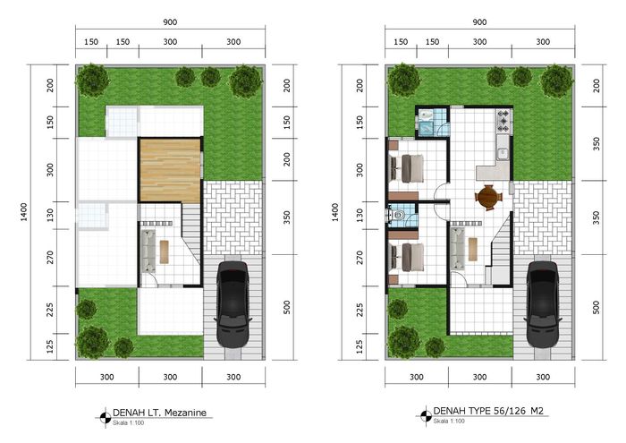 foto denah rumah tipe 56 + MEZANINE perumahan PERUM JANNATI #3 BHAYANGKARA RESIDENCE KOYA KOSO