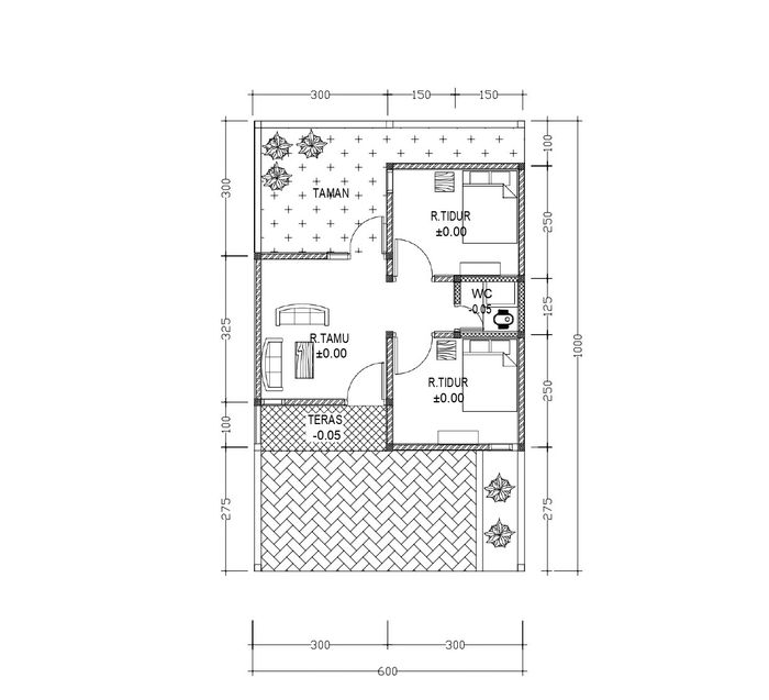 foto denah rumah tipe 30/60 perumahan PERUMAHAN MUTIARA GARDEN 2