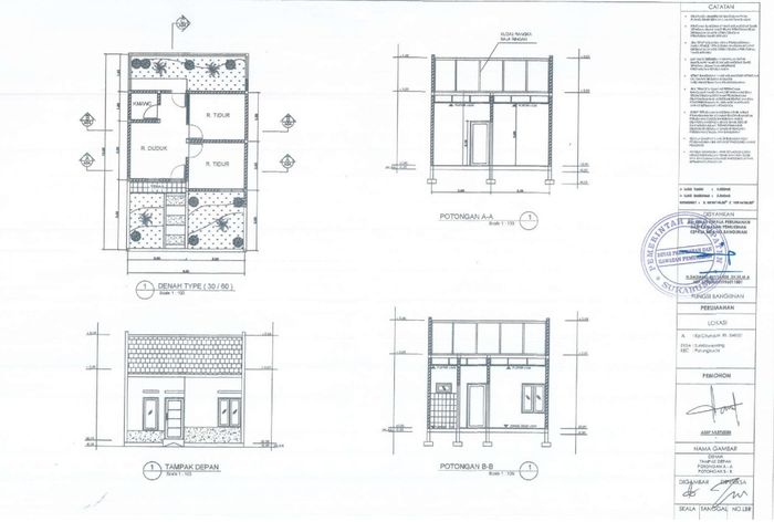 foto denah rumah tipe 30/60 perumahan Taman Citundun Indah