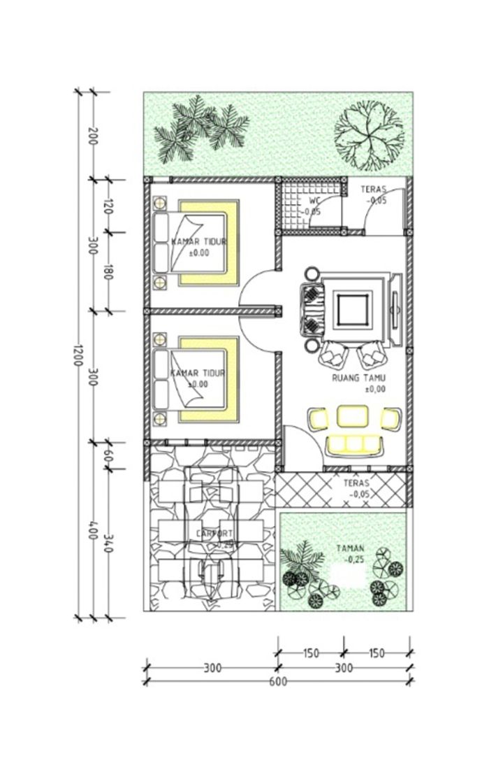 foto denah rumah tipe 36 perumahan POLEWALI RESIDENCE 3